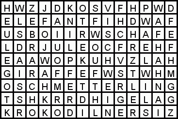 Kreuzwortpuzzle